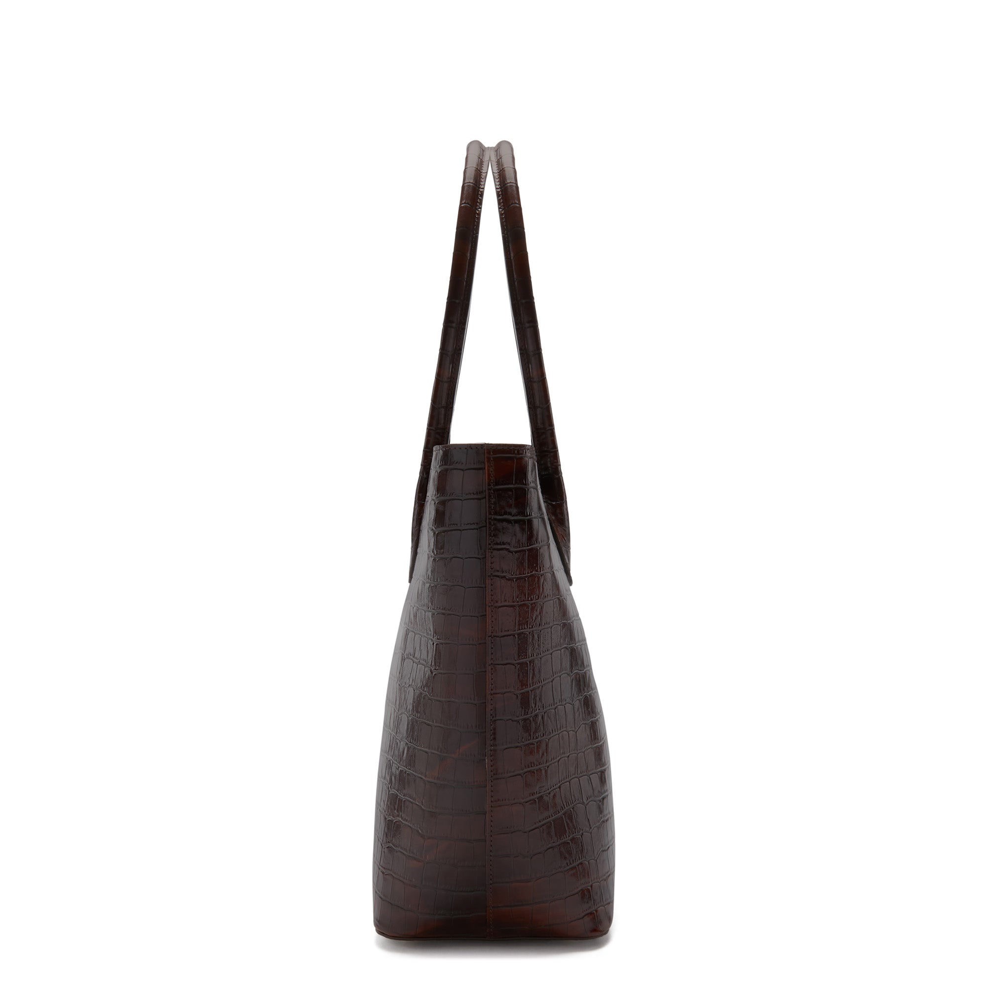 Isabel Bernard Honoré Lysanne Croco Brown Calfskin Shopper IB25025
