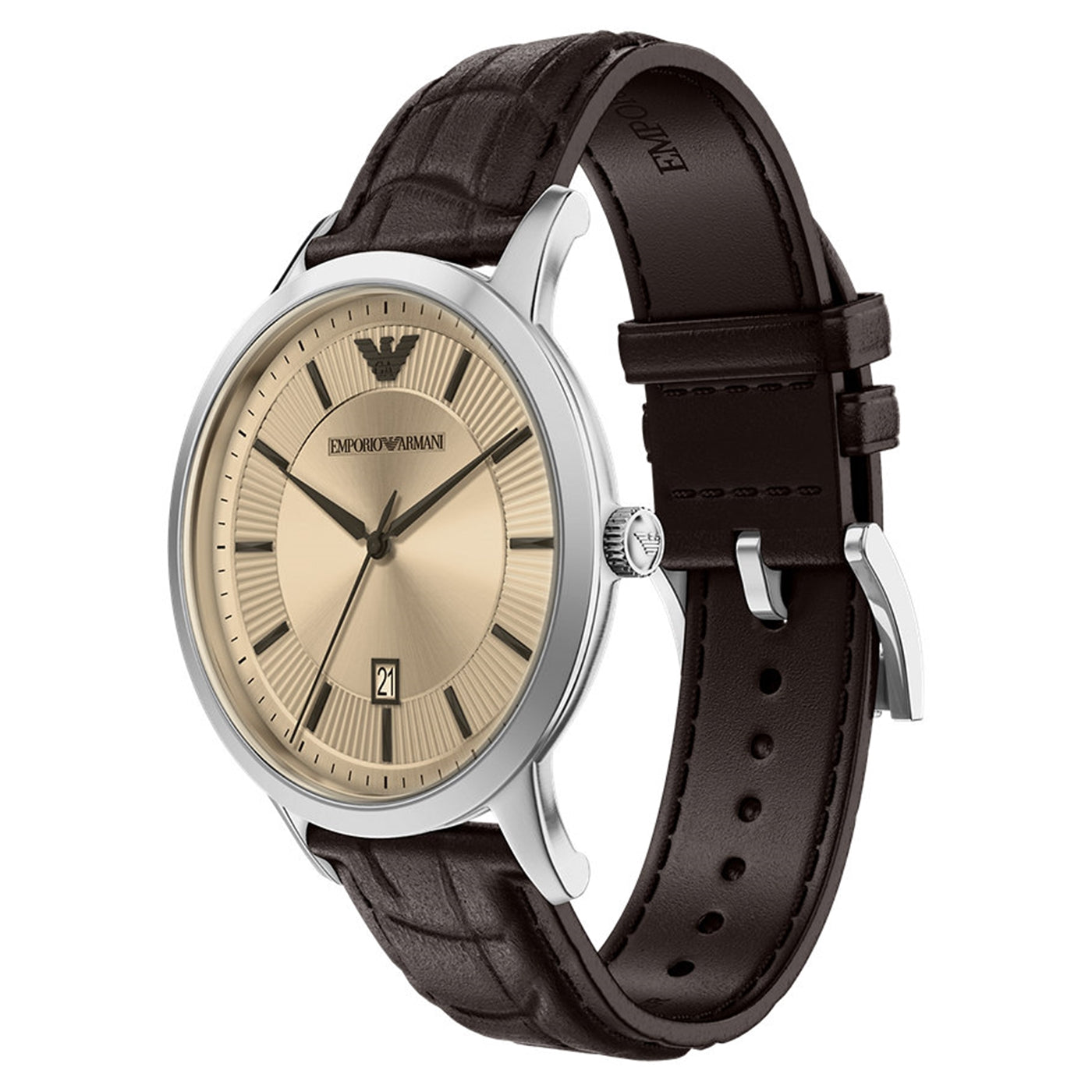 Emporio Armani Round Silver Dial Watch AR11783