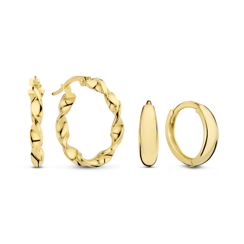 Isabel Bernard Cadeau d'Isabel 14 karaat gouden oorbellenset IB90176-zoom-