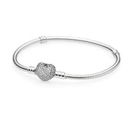 Pandora Silver Pave Heart Bracelet 590727CZ-16 (16.00 cm)