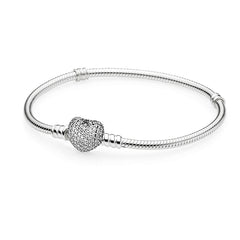 Pandora Silver Pave Heart Bracelet 590727CZ-16 (16.00 cm)