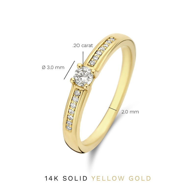 Isabel Bernard De la Paix Madeline 14 karaat gouden ring | diamant 0.20 ct | IBD330016-48-zoom-