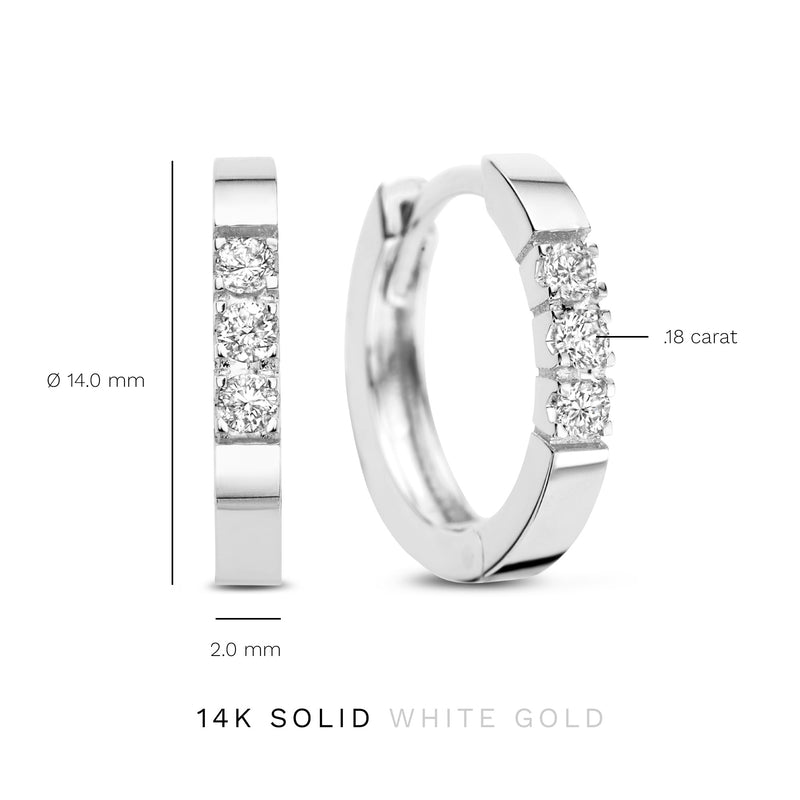 Isabel Bernard De la Paix Madeline 14 karaat witgouden oorringen | diamant 0.15 ct | IBD360017-zoom-