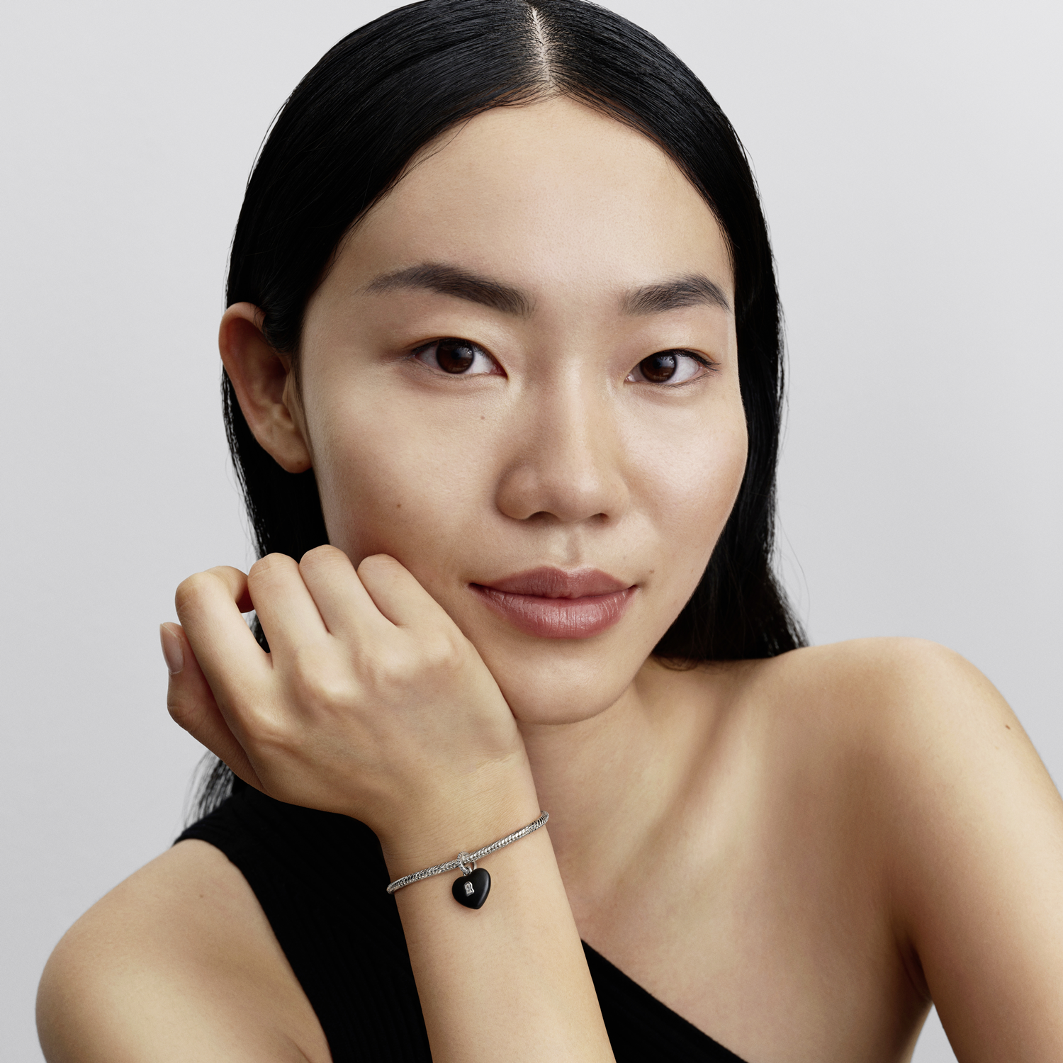 Pandora Moments 925 Sterling Silver Matte Black Ceramic Heart Padlock Pendant 794424C02