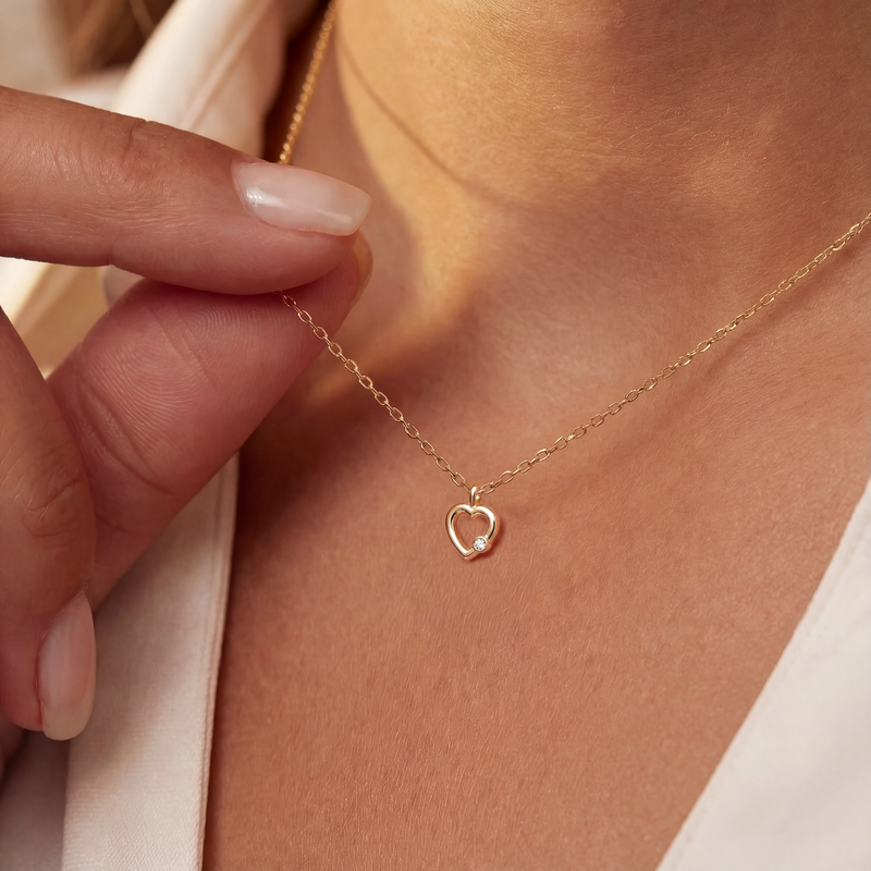 Isabel Bernard De La Paix Amore Ketting met Diamant 0.01 Karaat IBD350033-zoom-