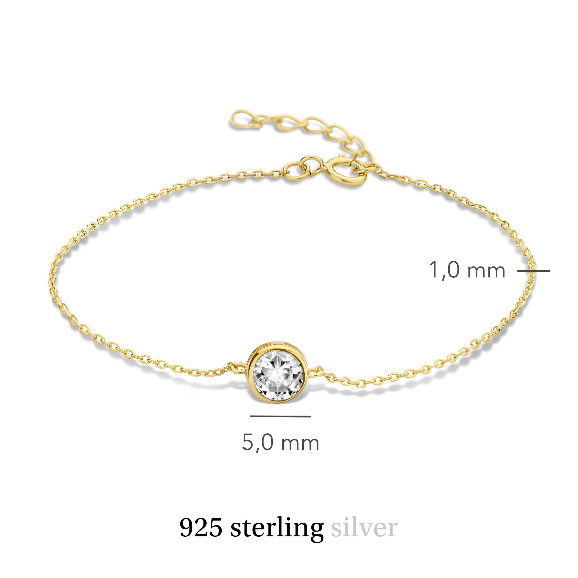 Violet Hamden Venus 925 Sterling Silver Gold-coloured BraceletwithBirthstone VH320010-JUL