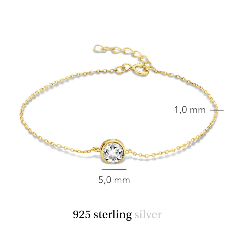 Violet Hamden Venus 925 Sterling Zilveren Gold Plated Armband met Geboortesteen VH320010-JUL-zoom-