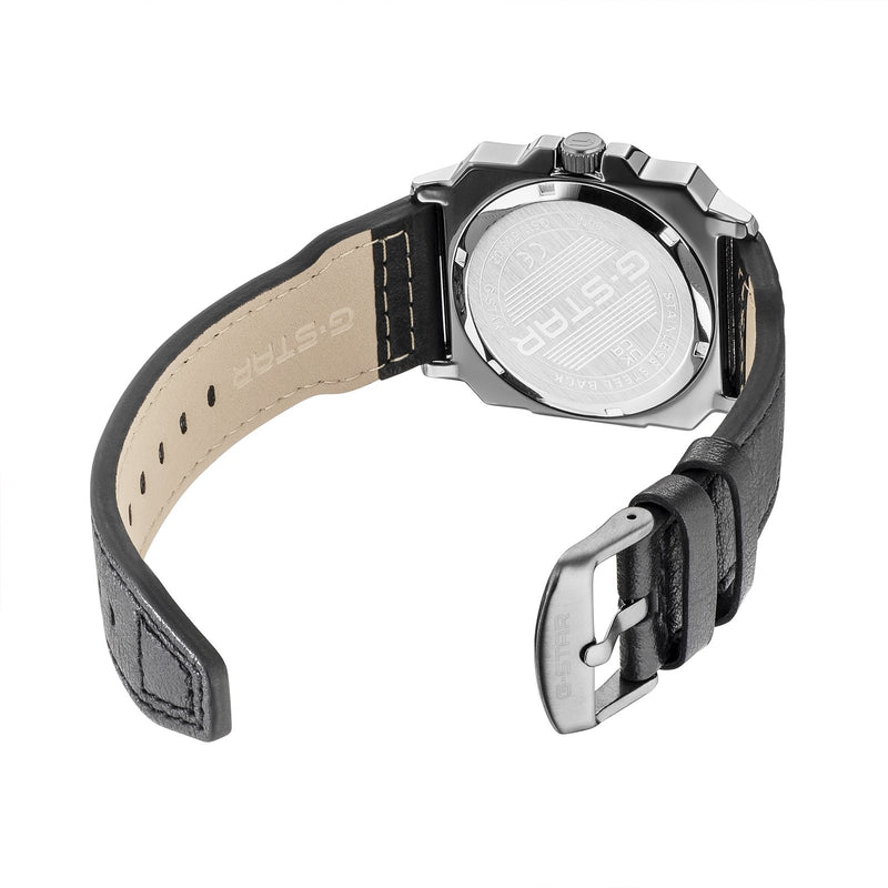 G-STAR Cube Zwart Leren Herenhorloge GSW.508.02-zoom-