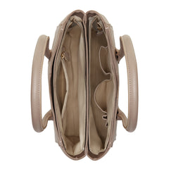 Isabel Bernard Honoré Cloe Taupe Leather Handbag made of Calfskin IB25016