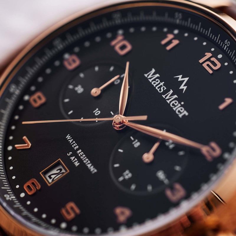 Mats Meier Mont Vélan Chrono Zwart/Bruin horloge MM10001-zoom-