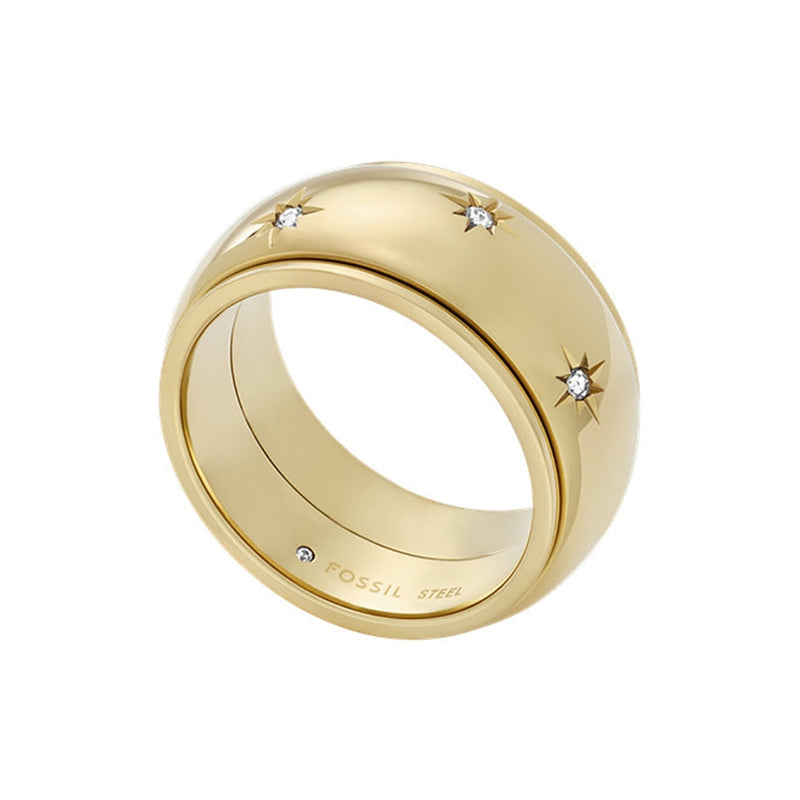 Fossil Sadie Gold Coloured Ring JF048357107-zoom-