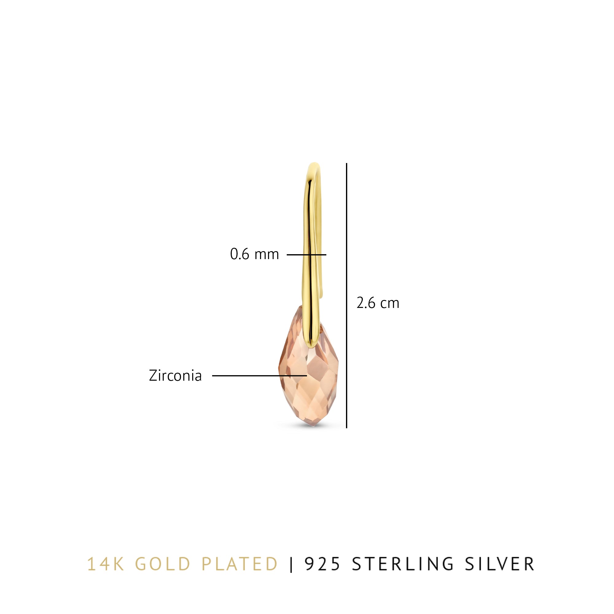 Parte Di Me La Sirena Ombrone 925 Sterling Silver Gold Plated Drop earrings PDM36146