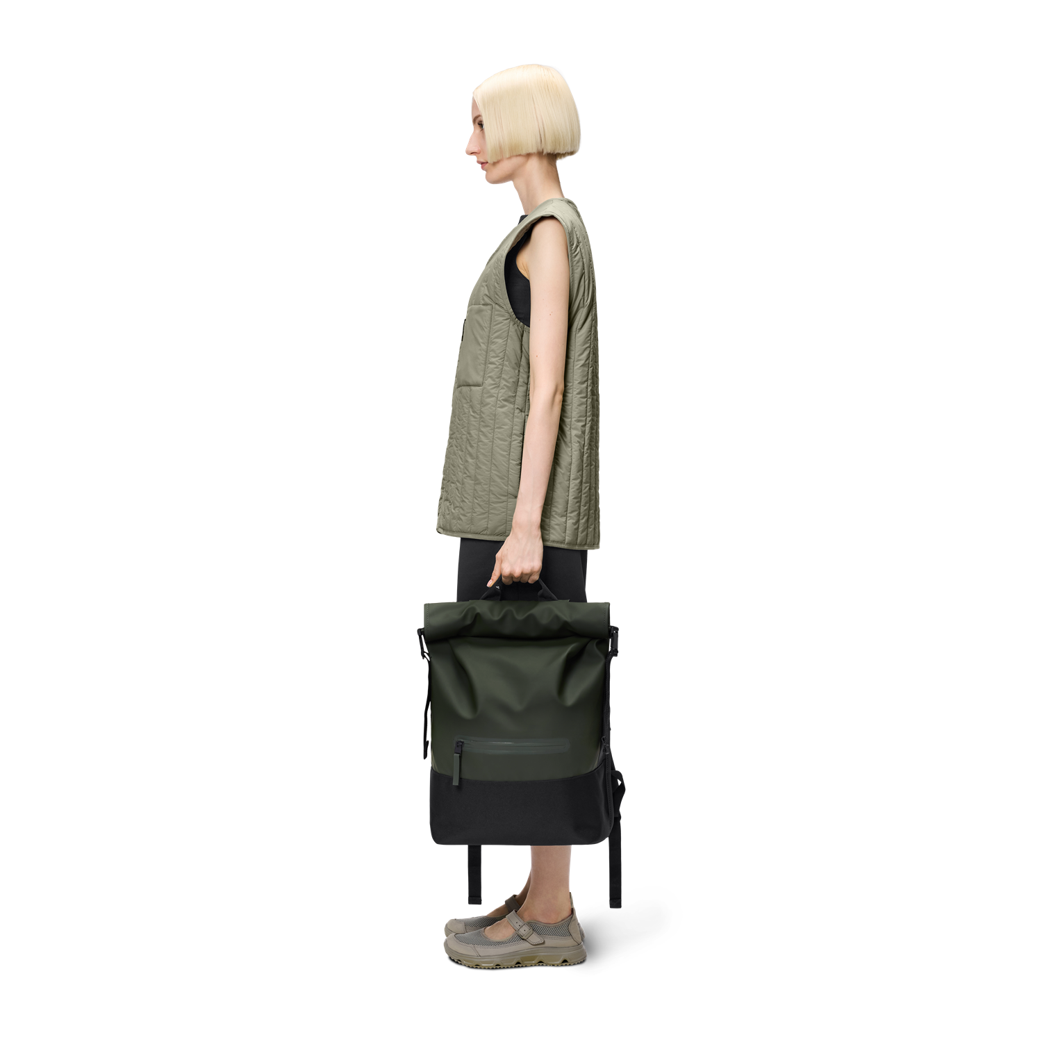 Rains Trail Green Rolltop Backpack R14320-03