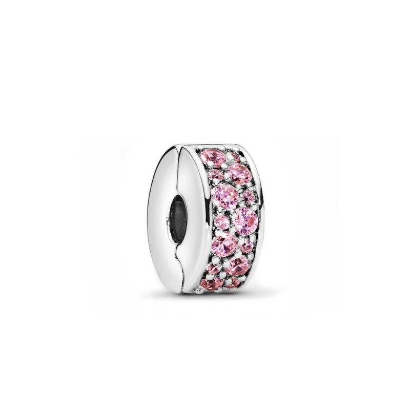 Pandora Colours 925 Sterling Silver Pink Pavé Clip Charm 791817PCZ-zoom-