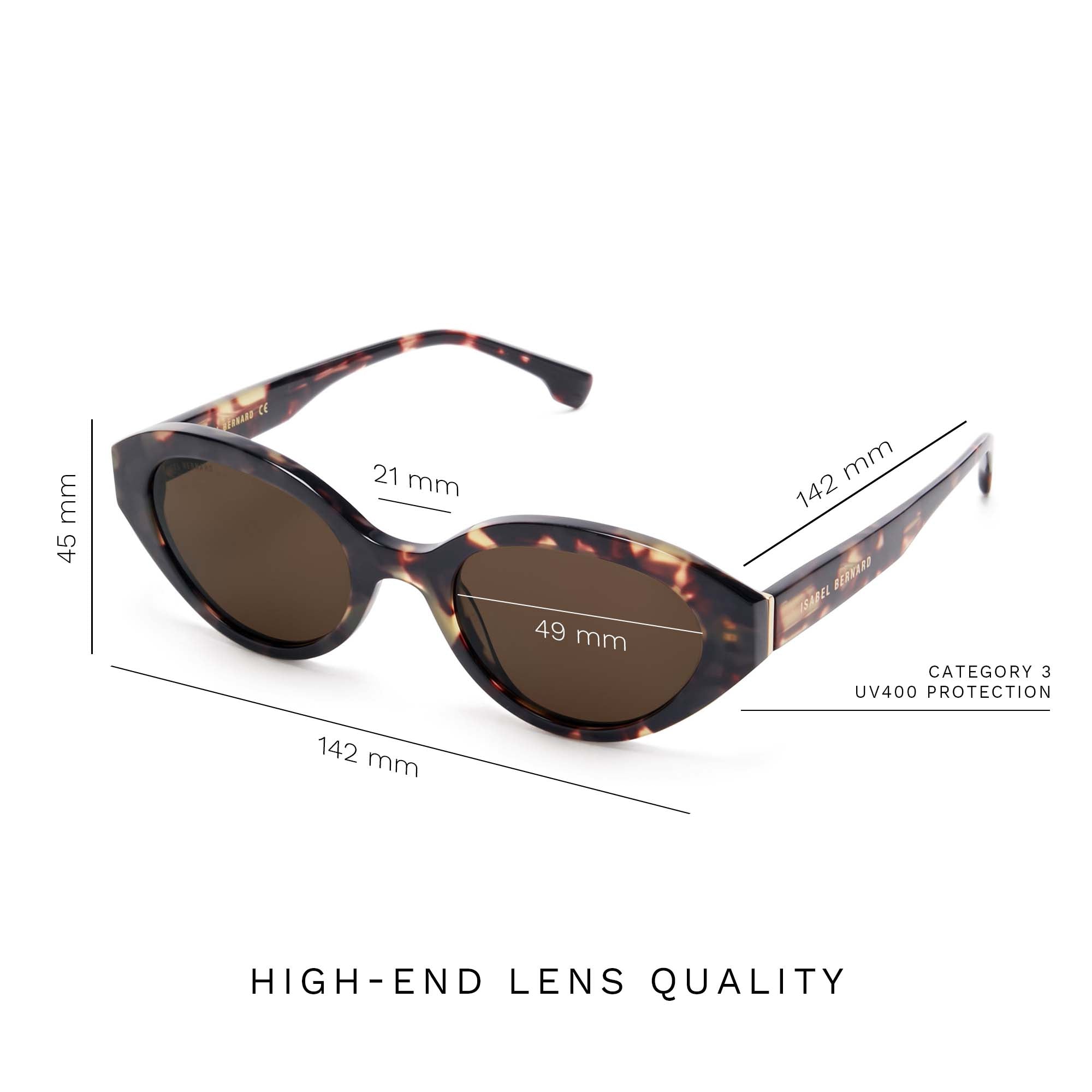 Isabel Bernard La Villette Rosaire Brown Tortoise Ovale Sunglasses IB400002-04-14