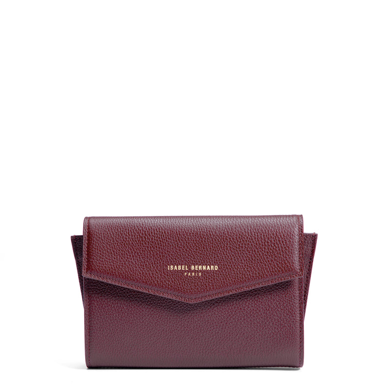 Isabel Bernard Honoré Lina Bordeauxrode Clutch Met Afneembare Schouderketting IB21135-052-zoom-