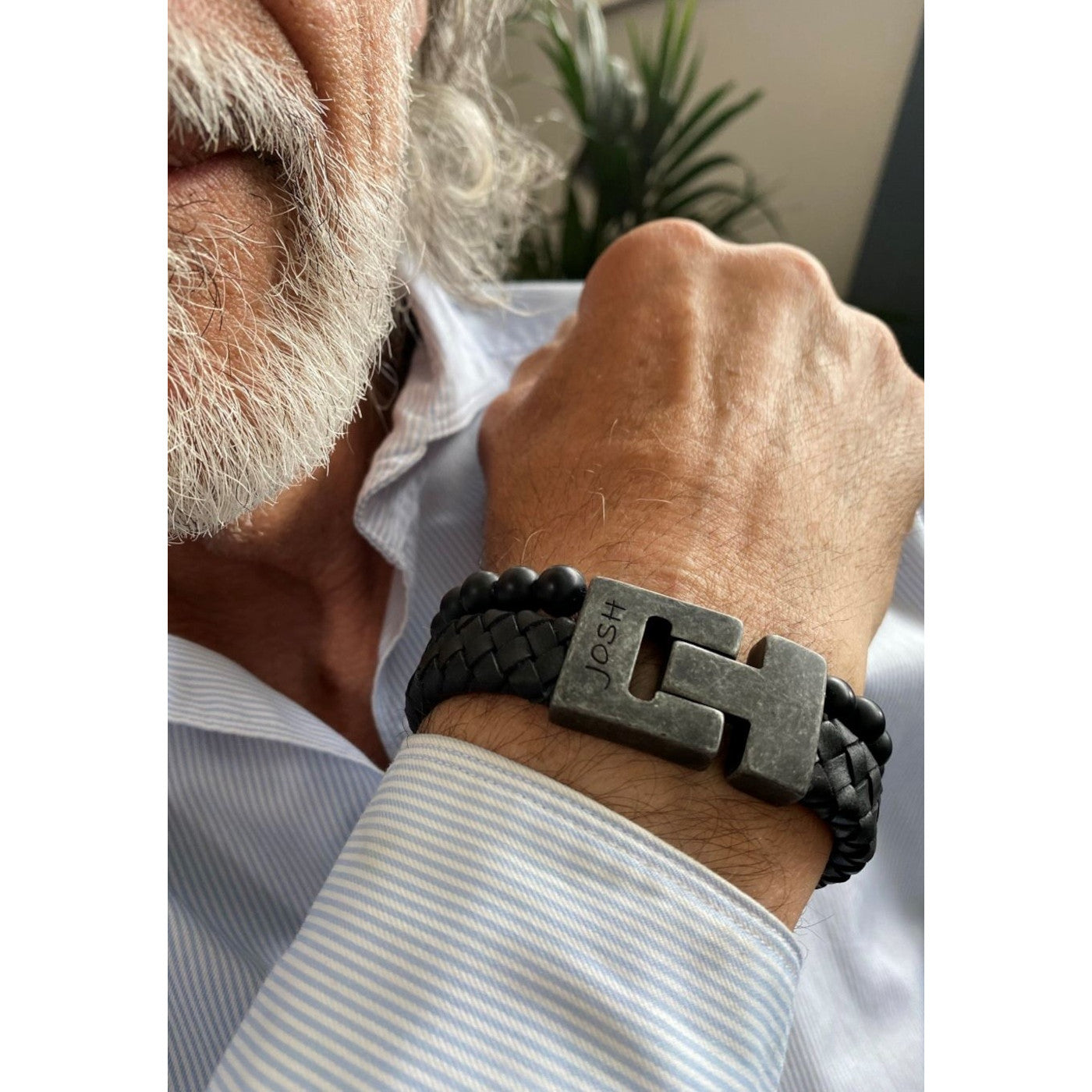 Josh Black Bracelet 24966-BRA-VB/BLACK/L