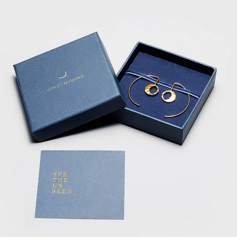 Violet Hamden Luna 925 Sterling Zilveren Gold Plated Oorhangers met Manen VH10112-zoom-