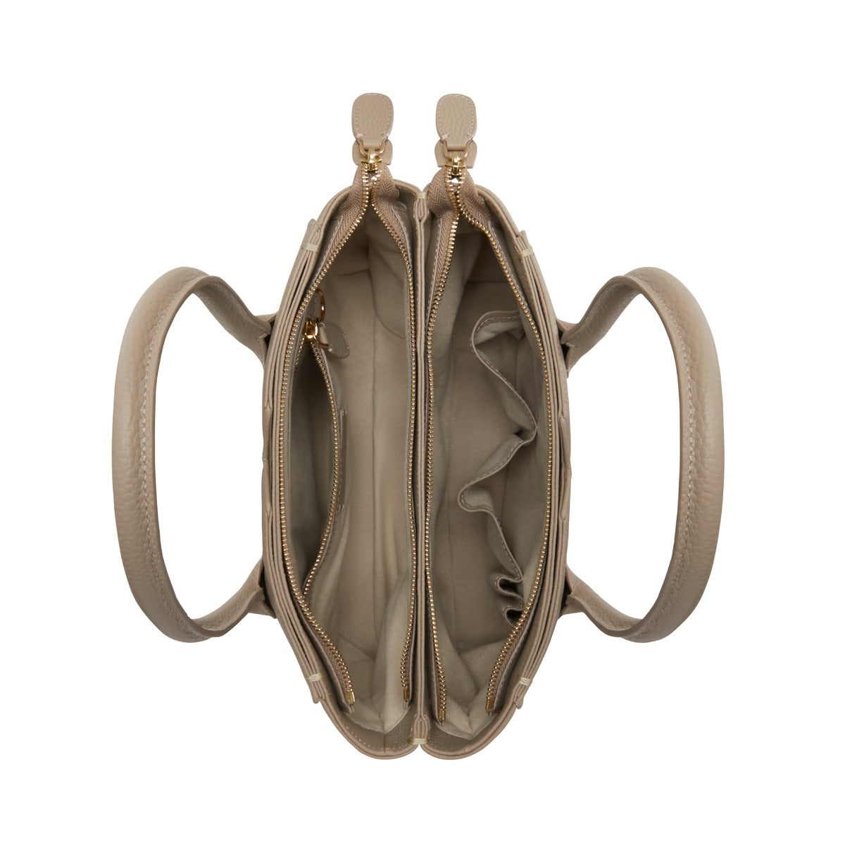 Isabel Bernard Honoré Cloe Midi Taupe Kalfsleren Handtas IB25082-078