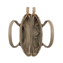 Isabel Bernard Honoré Cloe Midi Taupe Kalfsleren Handtas IB25082-078