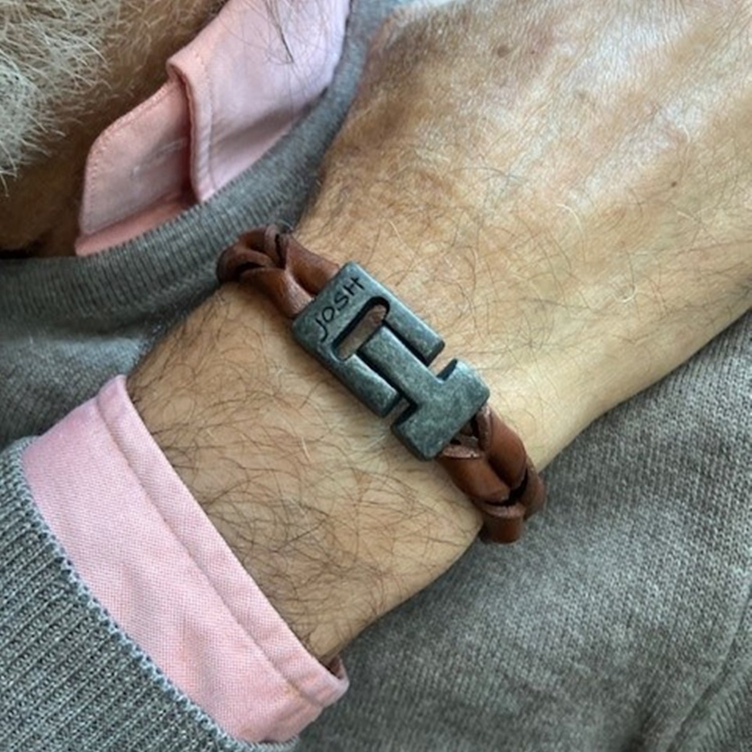 Josh Leather Bracelet 09284-BRA-VB/COGNAC/M