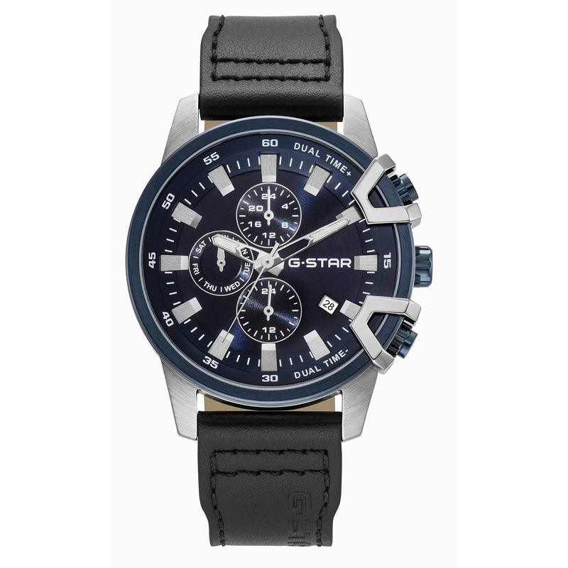 G-STAR Bend3D Blauw Zilverkleurig Herenhorloge GSW.505.02-zoom-