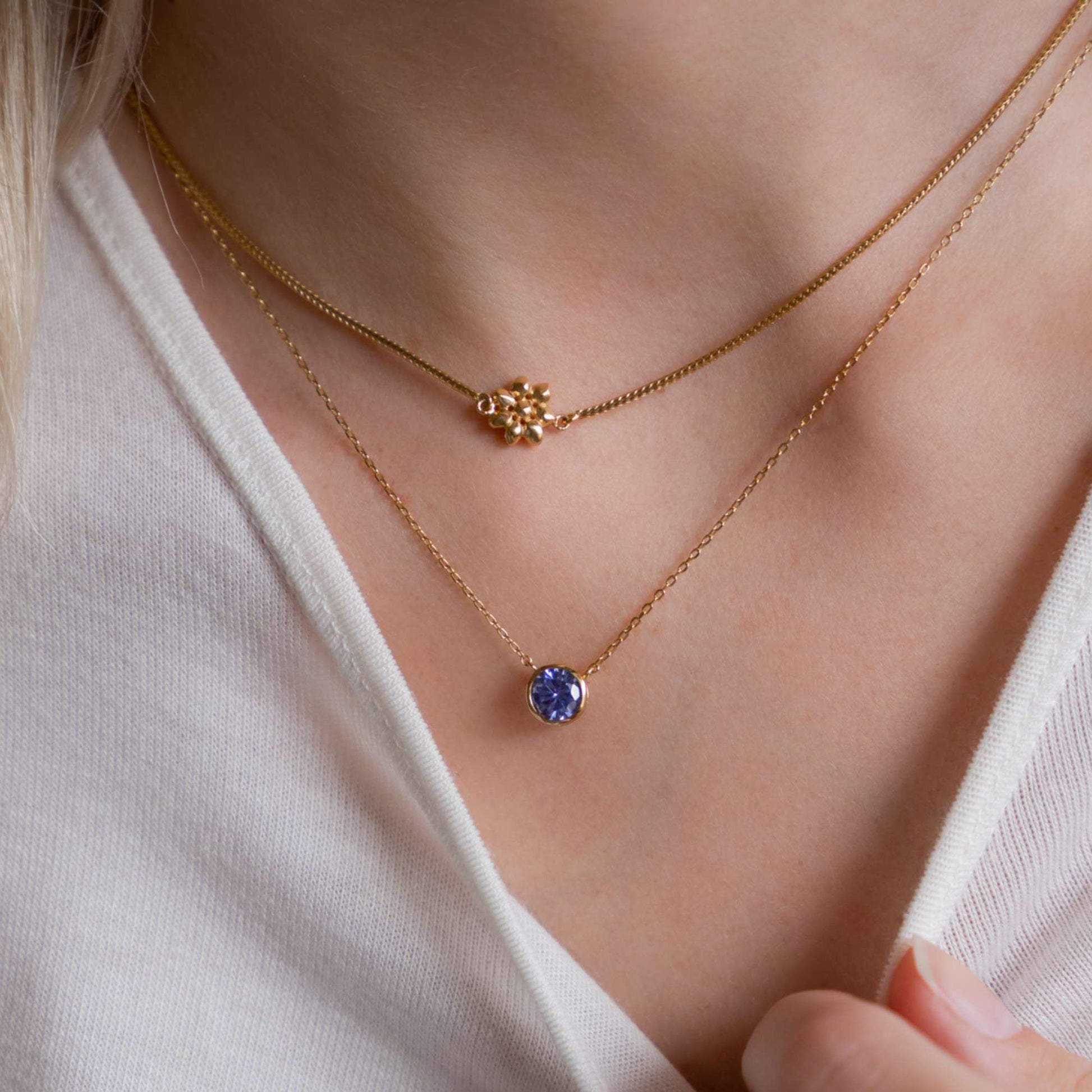 Violet Hamden Venus 925 Sterling Silver Gold-coloured Necklace with Birthstone VH340010-JUN