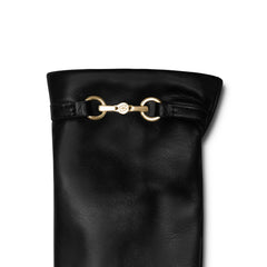 Isabel Bernard Honoré Marcelia black goatskin leather gloves IB67001-301-6.5