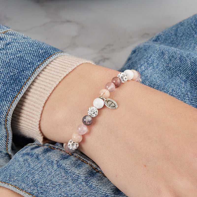 Karma Spiral Beady Blush Bracelet 83440EL (Length: 18.00 cm)-zoom-