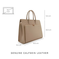 Isabel Bernard Honoré Nadine Taupe Leather Handbag made of Calfskin IB25038