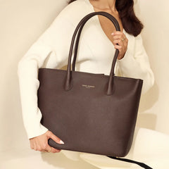 Isabel Bernard Honoré Lysanne Brown Calfskin Leather Shopper IB25089