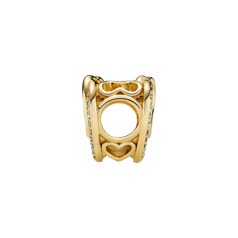Pandora Moments Gold-coloured Entwined Hearts Charm with 14 Carat Gold Plating 769270C01-zoom-