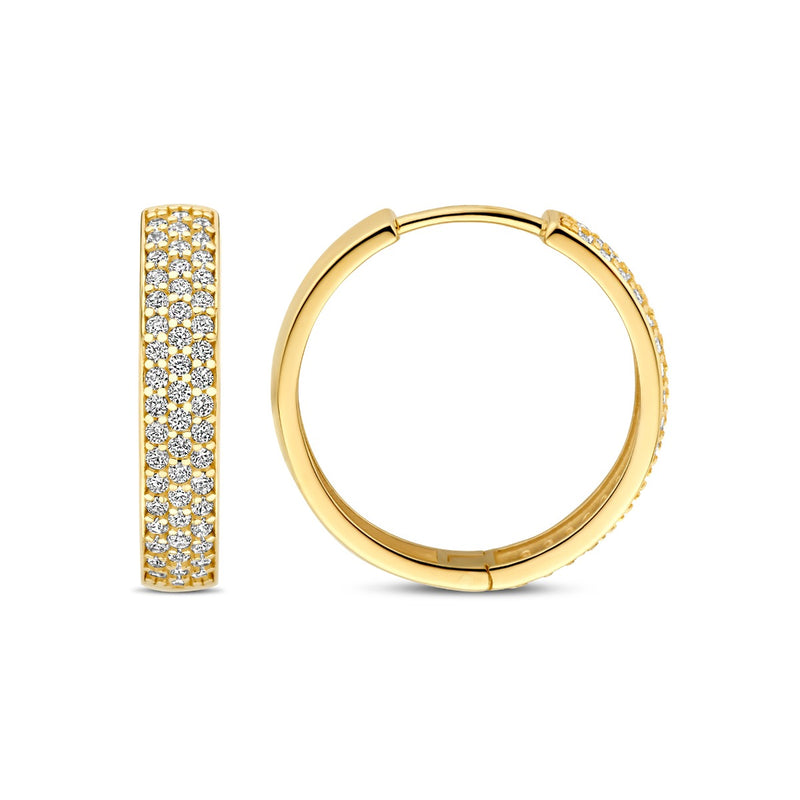 Beloro Jewels Monte Napoleone Stella 9 karaat oorringen met zirkonia BO360087-zoom-