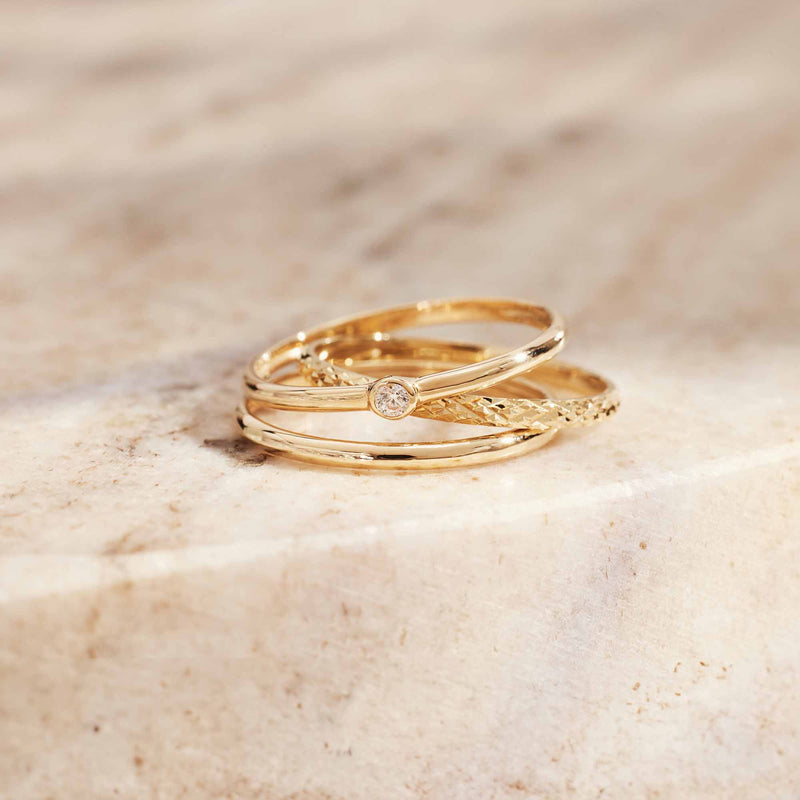 Isabel Bernard Le Marais Solene 14 karaat gouden stacking ring IB330077-52 (Maat: 52)-zoom-