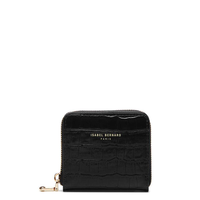Isabel Bernard Honoré Jules Zwarte Croco Ritsportemonnee IB23107-zoom-