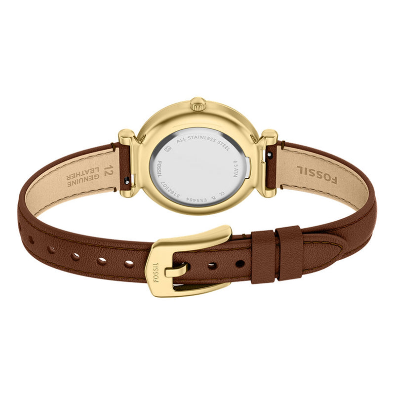 Fossil Carlie Round White Dial Watch ES5464-zoom-