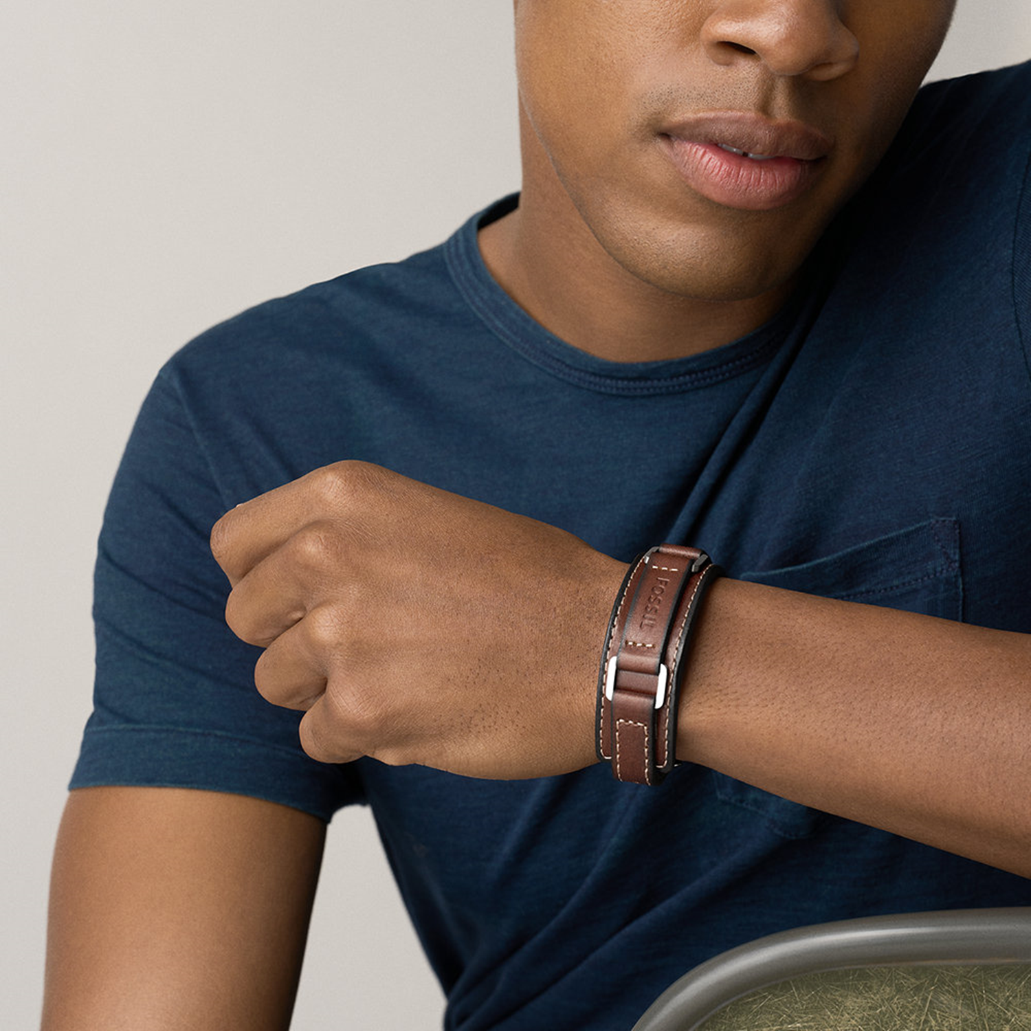 Fossil Machine Leather Bracelet JF04941040