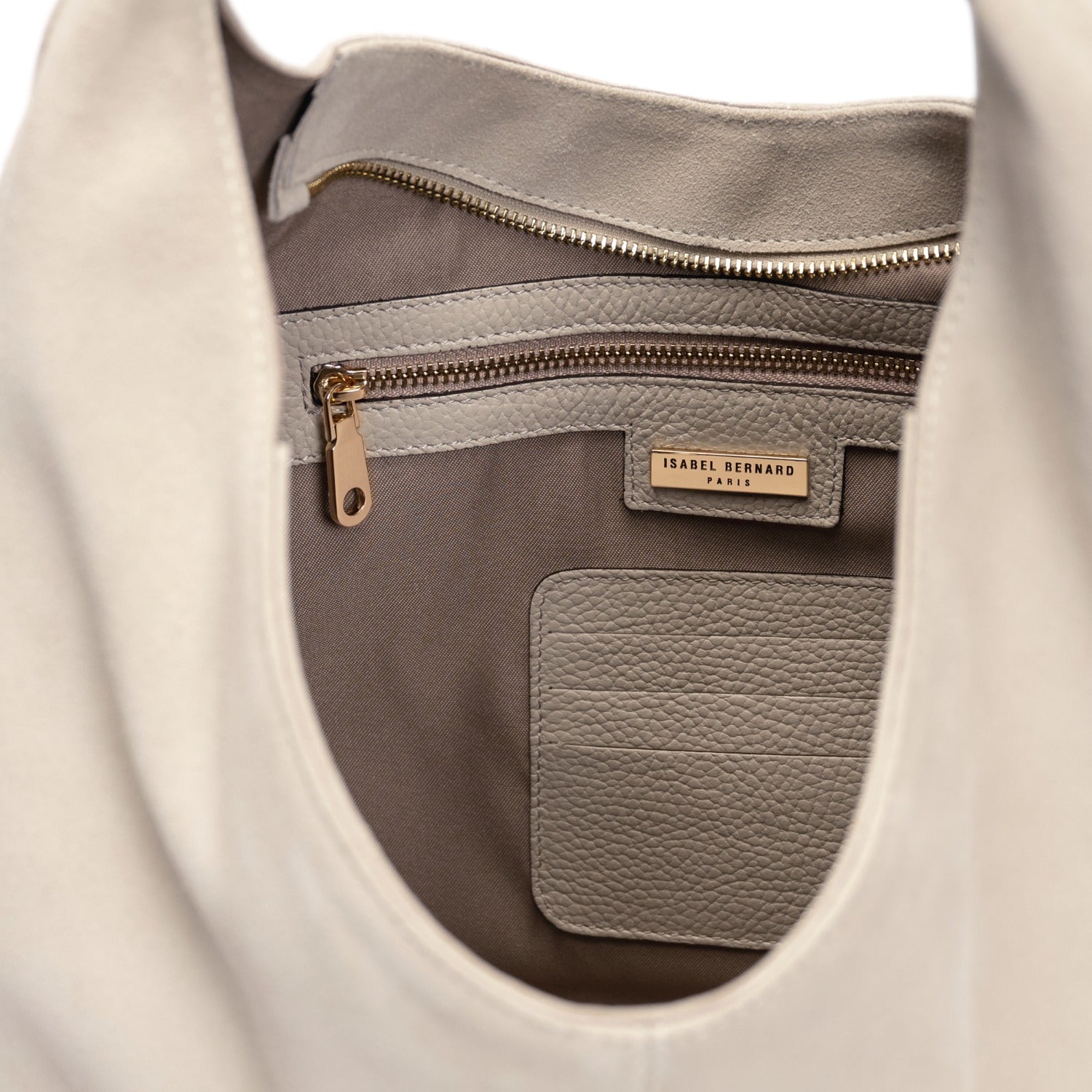 Isabel Bernard Honoré Grace cream suede shoulder bag IB25093-170