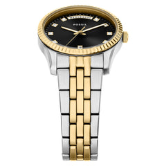 Fossil Scarlette Round Black Dial Watch ES5458