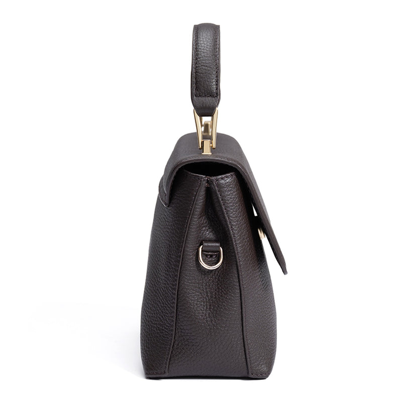 Isabel Bernard Femme Forte Heline Bruine Handtas van Kalfsleer IB21130-zoom-