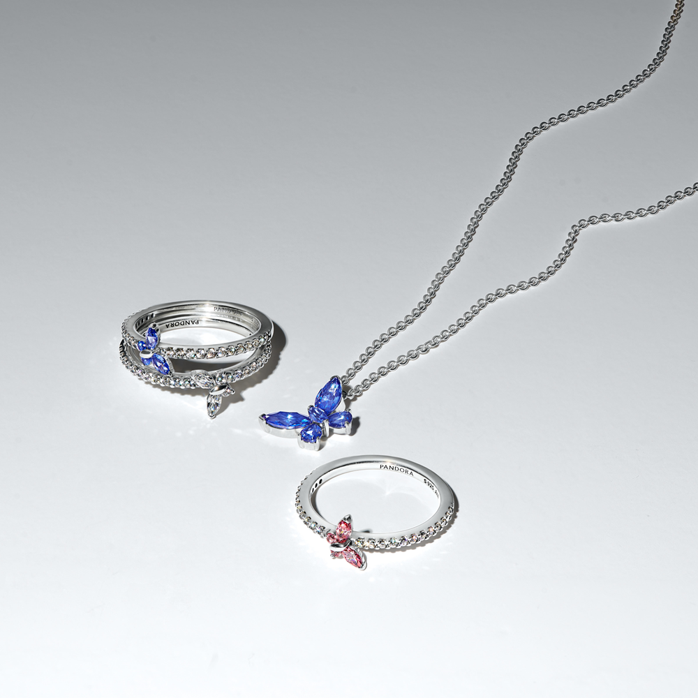 Pandora Timeless 925 Sterling Silver Sparkling Butterfly Ring 194269C02-52