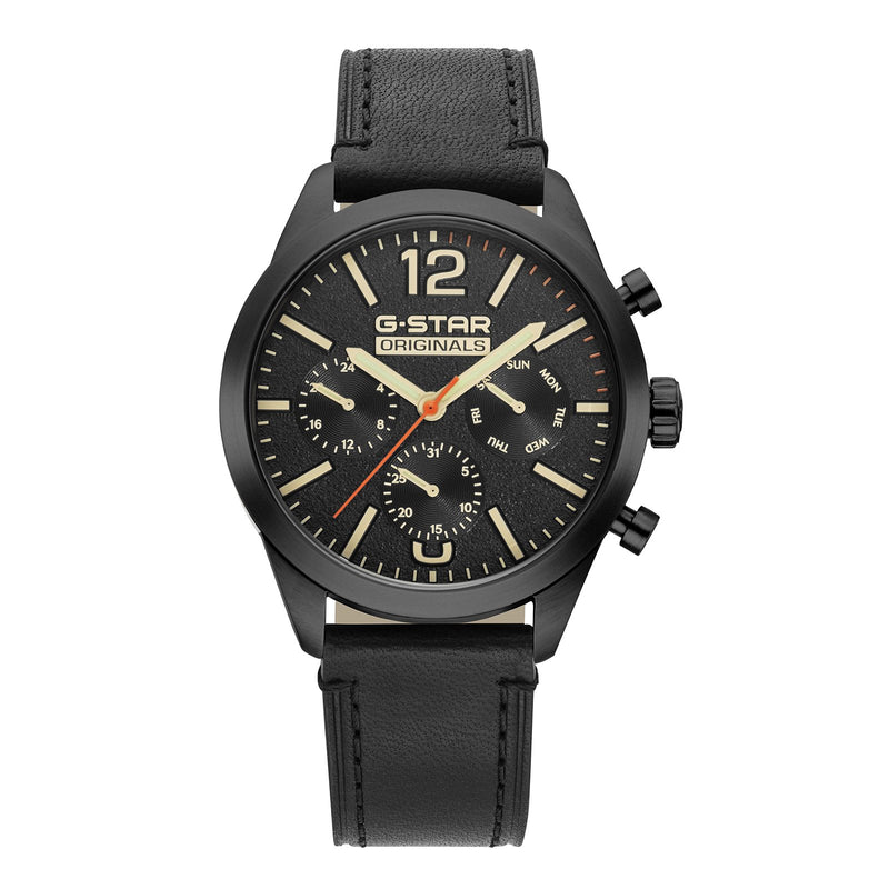 G-STAR Originals Zwart Leren Herenhorloge GSW.504.02-zoom-