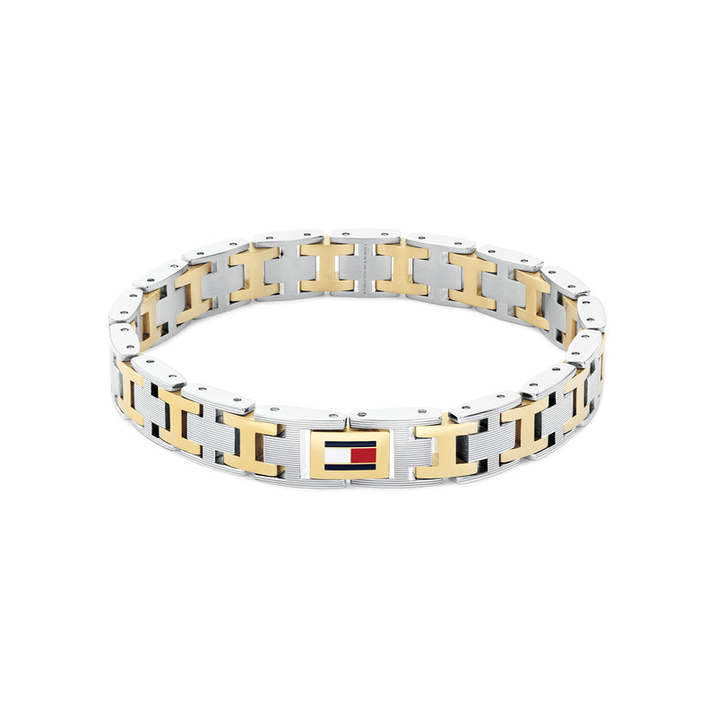 Tommy Hilfiger Roestvrij Staal Bicolor Heren Schakelarmband TJ2790683-zoom-