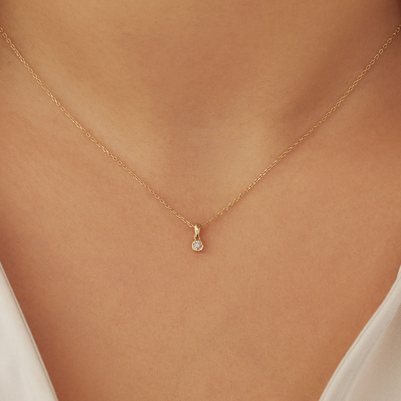Isabel Bernard De La Paix Inaya 14 Karaat Gouden Collier | Diamant 0.01 ct | IBD350021-zoom-