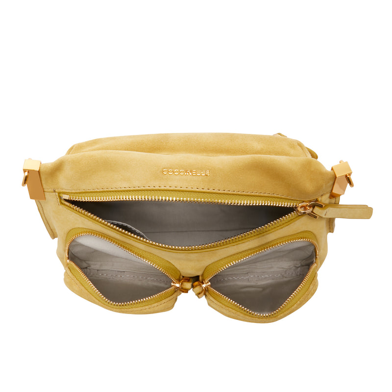 Coccinelle Hyle Yellow Suede Handbag E1PH7180201G09-zoom-