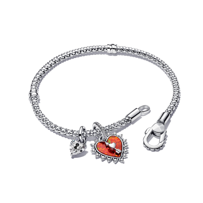 Pandora Charm Holders 925 Sterling Silver Studded chain Bracelet 593681C00-17-zoom-