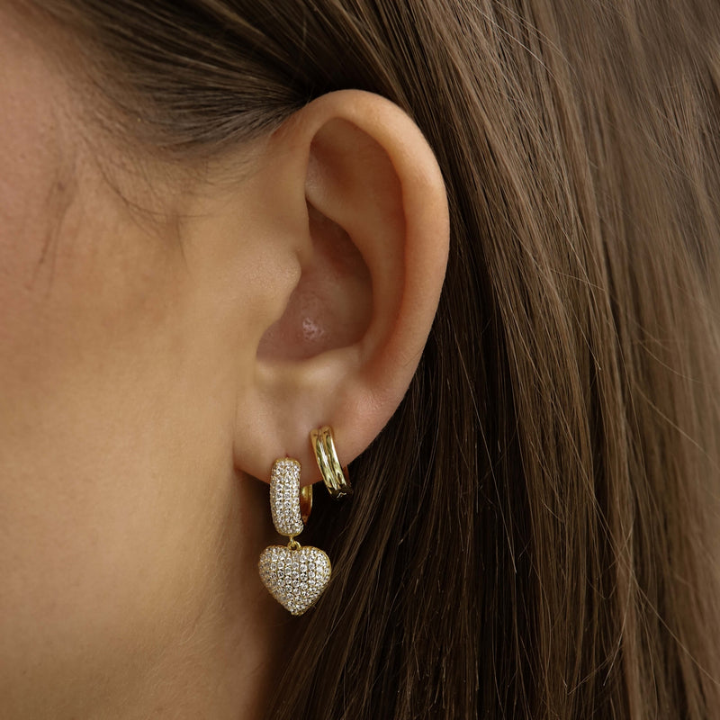 Karma 925 Sterling Silver Zirconia Lulu Heart Earrings A172GP-zoom-