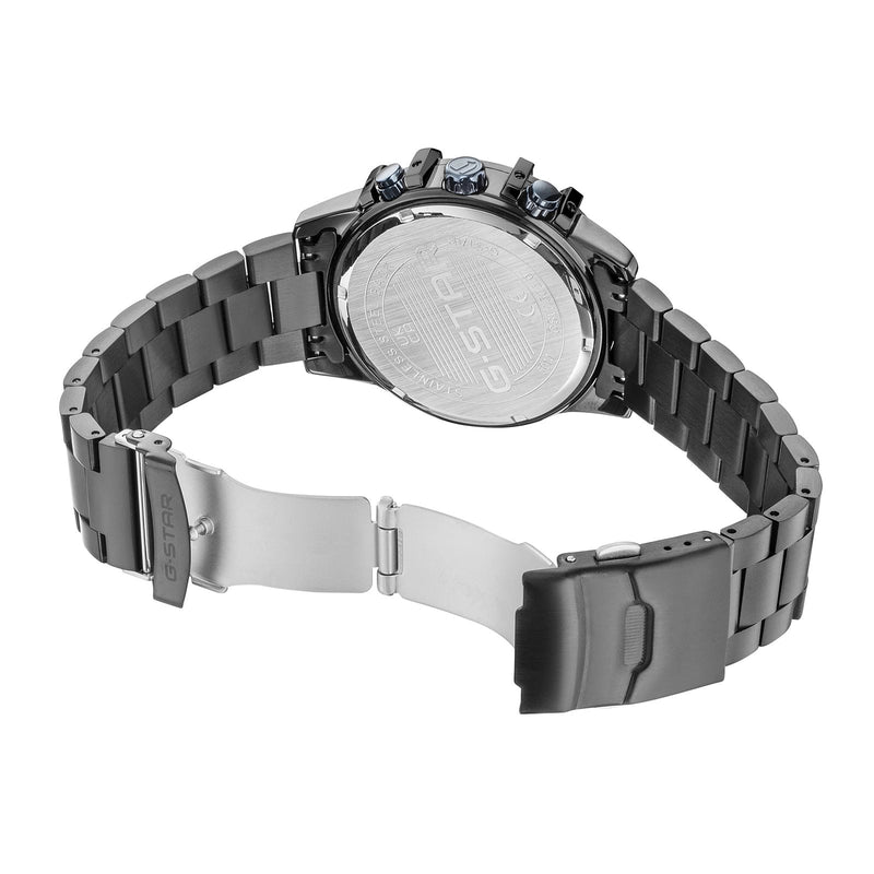 G-STAR Bend3D Zwart Herenhorloge met Blauwe Wijzerplaat GSW.505.05-zoom-