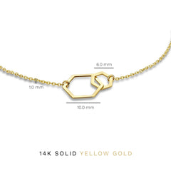 Isabel Bernard 14 Karaat Gouden Belleville Elena Double Armband IB320023 (Lengte: 16.00-18.00 cm)