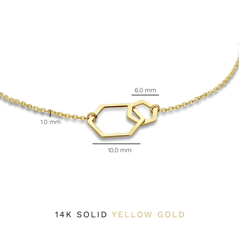 Isabel Bernard 14 Karaat Gouden Belleville Elena Double Armband IB320023 (Lengte: 16.00-18.00 cm)-zoom-